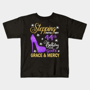 Stepping Into My 44th Birthday With God's Grace & Mercy Bday Kids T-Shirt